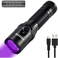AHOME V1 Linterna UV [Base magnética] y [USB Recargable] Lámpara LED Ultravioleta de luz Negra de 10W y 395nm- Detector…